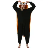 AKAAYUKO Damen Herren Karneval Kostüm Pyjama Weihnachten Tiere Onesie Halloween Jumpsuit Schlafanzug Faschingskostüme Overall Nachtwäsche Waschbär - M