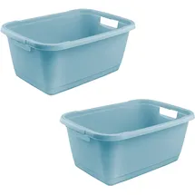 KEEEPER aenna 2x Wäschewanne Stabiler Kunststoff, 52 l, nordic Blue