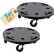 GarPet 2er Set Transportroller Rollbrett Transportrollen Rollbrett Werkstatt Pflanzen Rollbretter Transport Möbelrollen flach Pflanzenroller rund Transporthilfe