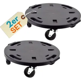 GarPet 2er Set Transportroller Rollbrett Transportrollen Rollbrett Werkstatt Pflanzen Rollbretter Transport Möbelrollen flach Pflanzenroller rund Transporthilfe