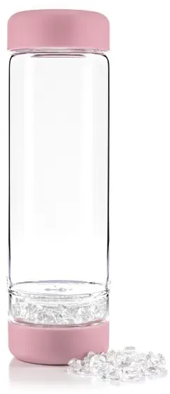 VitaJuwel Trinkflasche inu! Bergkristall, blossom rose