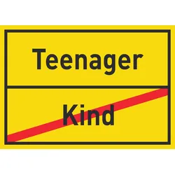 Teenager Kind Schild Ortsschild A2 (420x594mm)