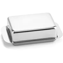 Weis Butterdose, Edelstahl, Silber, 15 x 9.4 x 4.2 cm