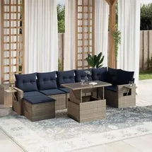 vidaXL Gartensofa-Set 8-tlg. grau