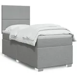 vidaXL Boxspringbett 180 x 200 cm Hellgrau