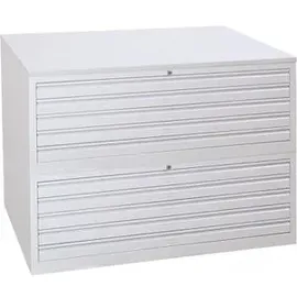 Gürkan Planschrank Metall 140 x 105 x 95 cm grau 10 Schubladen