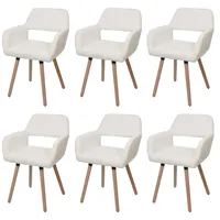 MCW 6er-Set Esszimmerstuhl MCW-A50 II, Küchenstuhl Polsterstuhl, Holz Stoff/Textil