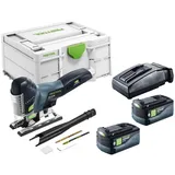FESTOOL Akku-Stichsäge CARVEX PSC 420-Basic Akku Pendelstichsäge 18 V 120 mm Brushless + 2x