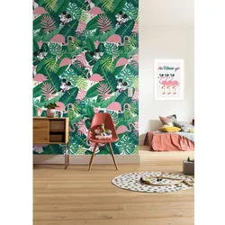 KOMAR Vliestapete »Minnie Tropical«, bunt, glatt