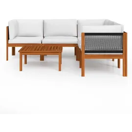 vidaXL Garten-Lounge-Set 6-tlg. cremeweiß Akazie
