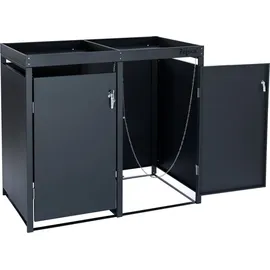Zelsius Mülltonnenbox mit Pflanzdach für zwei 120 - 240 Liter Mülltonnen, Anthrazit RAL 7016