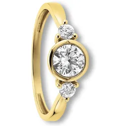 Goldring ONE ELEMENT "Zirkonia Ring aus 333 Gelbgold" Gr. 48, gold, Fingerringe, Damen, 48,mit Zirkonia, Gelbgold 333, Damen Gold Schmuck