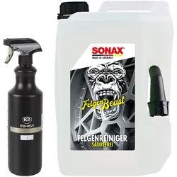 5 Liter Sonax Felgenbeast + Sprühflasche Felgenreiniger Alu Stahl Felgen Pflege: Sonax: 04335000 K2: D7001