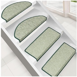 Stufenmatte Sabang, Erhältlich in vielen Farben & Größen, Treppenschutz, Floordirekt, Halbrund, Höhe: 3,5 mm grün Halbrund – 19 cm x 56 cm x 3,5 mm
