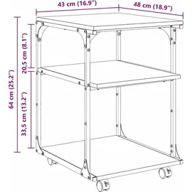 teenpull vidaXL Druckerständer Schwarz Eichen-Optik 43 x 48 x 64 cm