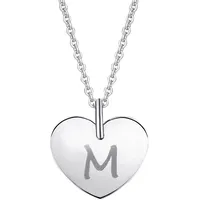 Kettenanhänger ONE ELEMENT "Herz Buchstaben Anhänger aus 333 Weißgold", silber, Schmuckanhänger, Damen, Herzmit Gravur M im Setmit Halskette, A, Gold Weißgold 333, Gold, Weißgold 333, Kettenanhänger, das perfekte Geburtstagsgeschenk für Frau und Mann