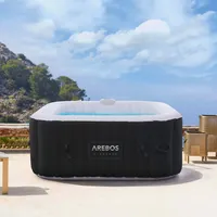 Arebos Whirlpool 154 x 154 x 65 cm Schwarz