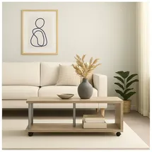 Hti-Living Couchtisch Beige Spanplatte 110 x 35 x 39 cm