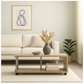 Hti-Living Couchtisch Beige Spanplatte 110 x 35 x 39 cm