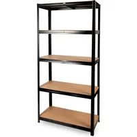 holz4home deluxe4home® Schwerlastregal 40x90x180 cm Schwarz I bis 875kg Traglast I Kellerregal aus Stahl I Lagerregal Lastenregal für Abstellraum Garage Küche