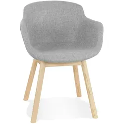 Kadima Design Esszimmerstuhl Stoffbezug Modern | 59x54x80cm | Holzbeine Eiche | Wohnzimmer & Esszimmer | Hellgrau