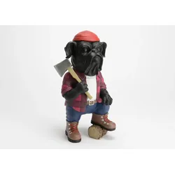 Holzfällerhund aus Québec - Mehrfarbig Amadeus Harz 15.5x20 cm