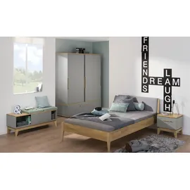 Paidi Sten Lowboard 123,5x46,5x39,6 cm Grau/Eiche Holz
