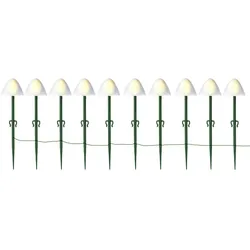 MARELIDA LED Solar Mini Pilze 10 Gartenstecker Gartendeko 8 Funkt. 5,4m weiß