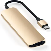 Satechi USB3.0 Typ C Stecker auf 1x HDMI 2x USB Typ A Hub Adapter Gold