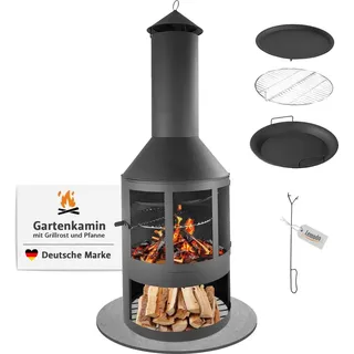 Lemodo Feuerschale 136 cm Edelstahl, Stahl schwarz