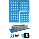 Eyepower 2,8 m2 Poolunterlage - 8 EVA Matten 62x62 - Unterlegmatten Set - Pool Unterlage