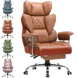 GTPLAYER Gaming Stuhl, Gamer Stuhl, Ergonomischer Bürostuhl mit Fußstütze Braun