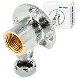 tecuro Wandscheibe Deckenwinkel 1/2 Zoll Ventilanschluss Aufputzmontage Messing verchromt