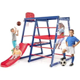 Costway Klettergerüst Spielturm 150 x 142 x 146 cm Blau