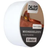 Dalsys Weichsockelleiste selbstklebend 5m Weiß Fußbodenleiste