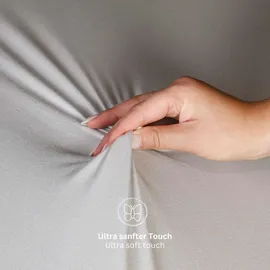 sch√ñner wohnen-kollektion Spannbettlaken Baumwolle-Elasthan 200 x 200 cm Hellgrau 1 St.