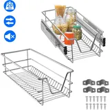 LZQ 2x 30cm Küchenschublade Teleskopschublade Küchenschrank Schrankauszug Schlafzimmerschränke Korbauszug vollauszug