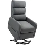 Homcom Fernsehsessel Dunkelgrau, Kunststoff, 62x105x86.5 cm, Wohnzimmer, Sessel, Relaxsessel mit Liegefunktion, Taschenfederkern, Fußteil, TV-Sessel mit Seitentasche, Fernbedienung und Leinenoptik,