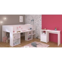 Parisot Stauraumbett Parisot Pirouette 17-Kinderzimmer Hochbett Weiß weiß