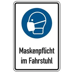 Kombischild Maskenpflicht im Fahrstuhl