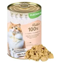 Lyra Pet 12 x 400 g Lecker.Pet® Balu's 100 % Huhn und Truthahn Katzenfutter Nassfutter