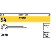 Industrial Quality Supplies DIN 94/ISO 1234 Splinte Kupfer 6,3 x 50 Cu S