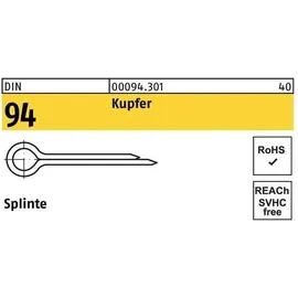 Industrial Quality Supplies DIN 94/ISO 1234 Splinte Kupfer 6,3 x 50 Cu S