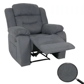 Mendler HWC-J57, XXL Relaxsessel TV-Liegesessel Nosagfederung Wildleder-Optik Stoff/Textil bis 200kg ~ graublau