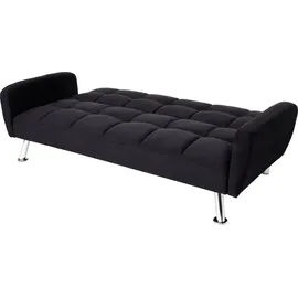 Mendler Sofa HWC-K19, Couch Schlafsofa Gästebett Bettsofa Klappsofa, Nosagfederung Schlaffunktion 203cm - Samt schwarz