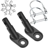 2 Stk Fahrrad Anhängerkupplung Fahrradanhänger Kupplung Adapter für Hundefahrradanhänger Lastenanhänger, Hundeanhänger für Fahrrad Anhänger Kupplung, mit 2 Sicherungsstifte,1 Schneeflockenschlüssel