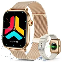 BRAIDOL Smartwatch,Fitness Tracker Uhr für Damen Herren mit Telefonfunktion Smartwatch (5 cm/1,96" HD Voll Touchscreen Zoll) IP67 Wasserdicht Fitness Uhr, 2 Austauschbare Armbänder, Frauengesundheit,Schlaftracking, Kalorienverbrauch
