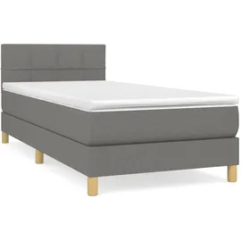 vidaXL Boxspringbett 100 x 200 cm Dunkelgrau