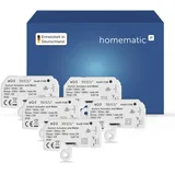 Homematic IP Schalt-Mess-Aktor – Unterputz, Packung mit 5, Smart Home, Aktor misst Strom, steuert Geräte und Leuchten per App, Alexa & Google Home, Energie sparen, 142721A0