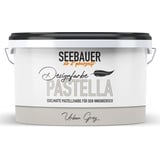 SEEBAUER diy® Design-Pastellfarbe PASTELLA (Urban Grey 2,5 Liter) Edelmattes Grau Beige, Wandfarbe Grau Beige für Innen